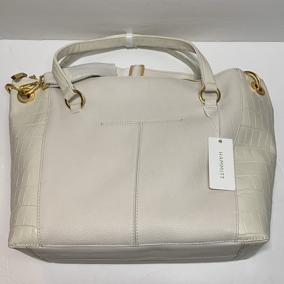 Hammitt Daniel Bag Large White Leather Crocco NWT - Picture 9 of 16